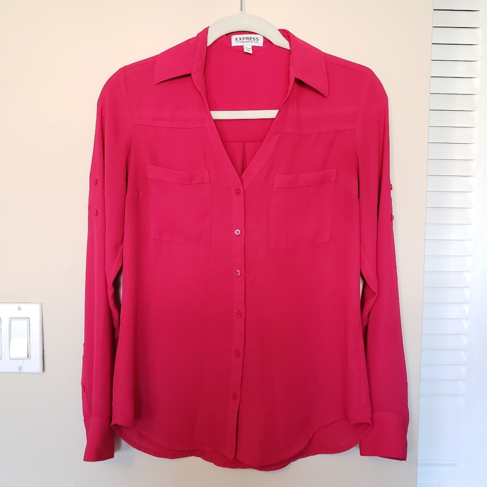 Express Magenta Portofino Shirt